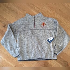 NWT Champion Gray Zip Up Sweater Fleece with Iowa State Cyclones Logo Womens XL